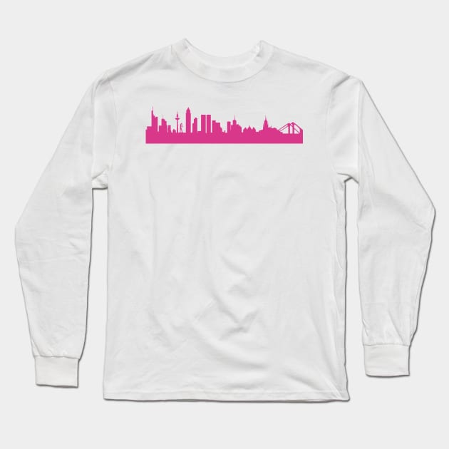 Frankfurt skyline pink Long Sleeve T-Shirt by 44spaces